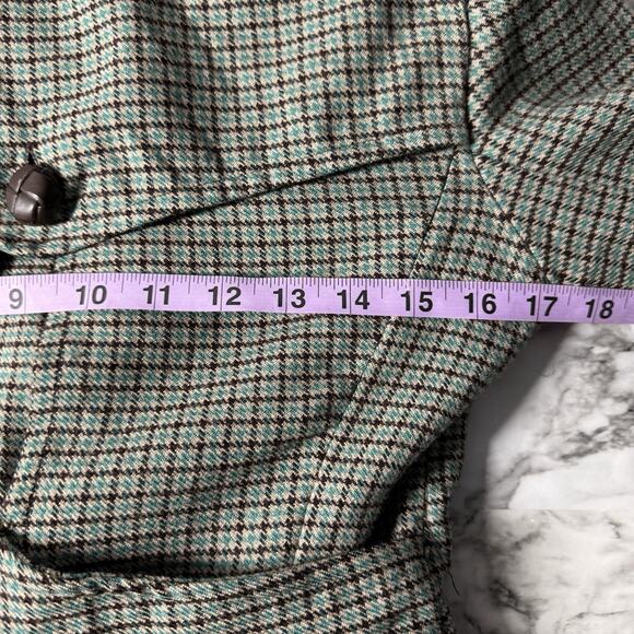 Y2K LAMB Gwen Stefani Wool Tweed Blazer Size 2 XS Teal Fitted Jacket 2008 Rare - Picture 3 of 9